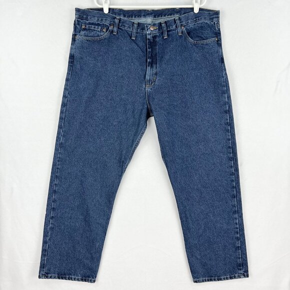 Wrangler Men's Relaxed Fit Blue Denim Jeans Size 44x30 Straight Leg NWT Cotton - Picture 1 of 12